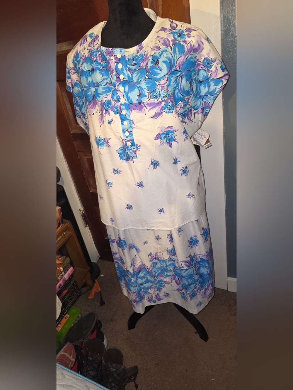 Mirage Blue Floral Women's Two-Piece Set